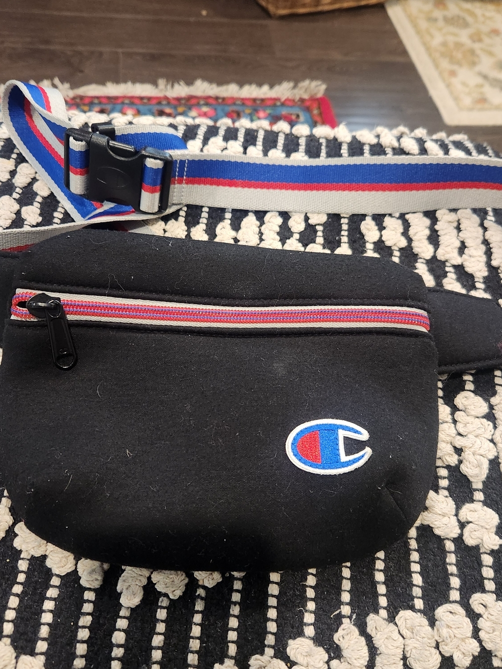 Champion Black Belt Bag with Red-White-Blue Strap